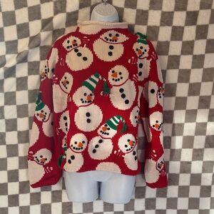 Michael Simon Vintage 1998 Women’s Snowman Long Sleeve Sweater Size L/Large